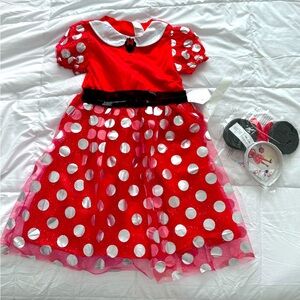 Brand New Minnie Mouse Costume with Headband and Light Up Skirt